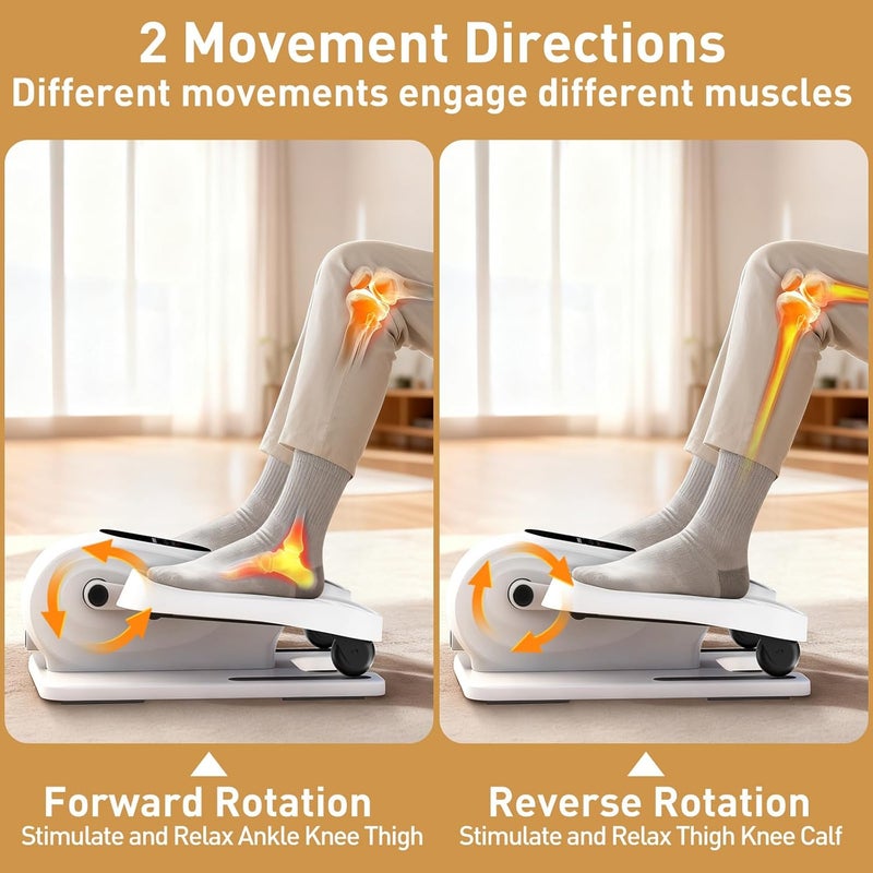 DamKee Under Desk Elliptical Exercise Machine, Electric Ellipse Leg Exerciser as Seen on TV, 15 Speeds Foot Exerciser While Sitting for Seniors, Portable Seated Pedal Exerciser for Home Office - Image 4